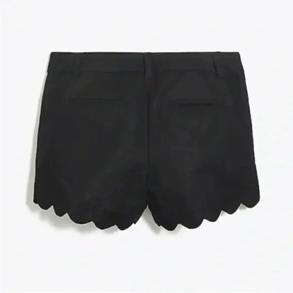 J. Crew Black Linen shorts with Scalloped Hem - Picture 3 of 6